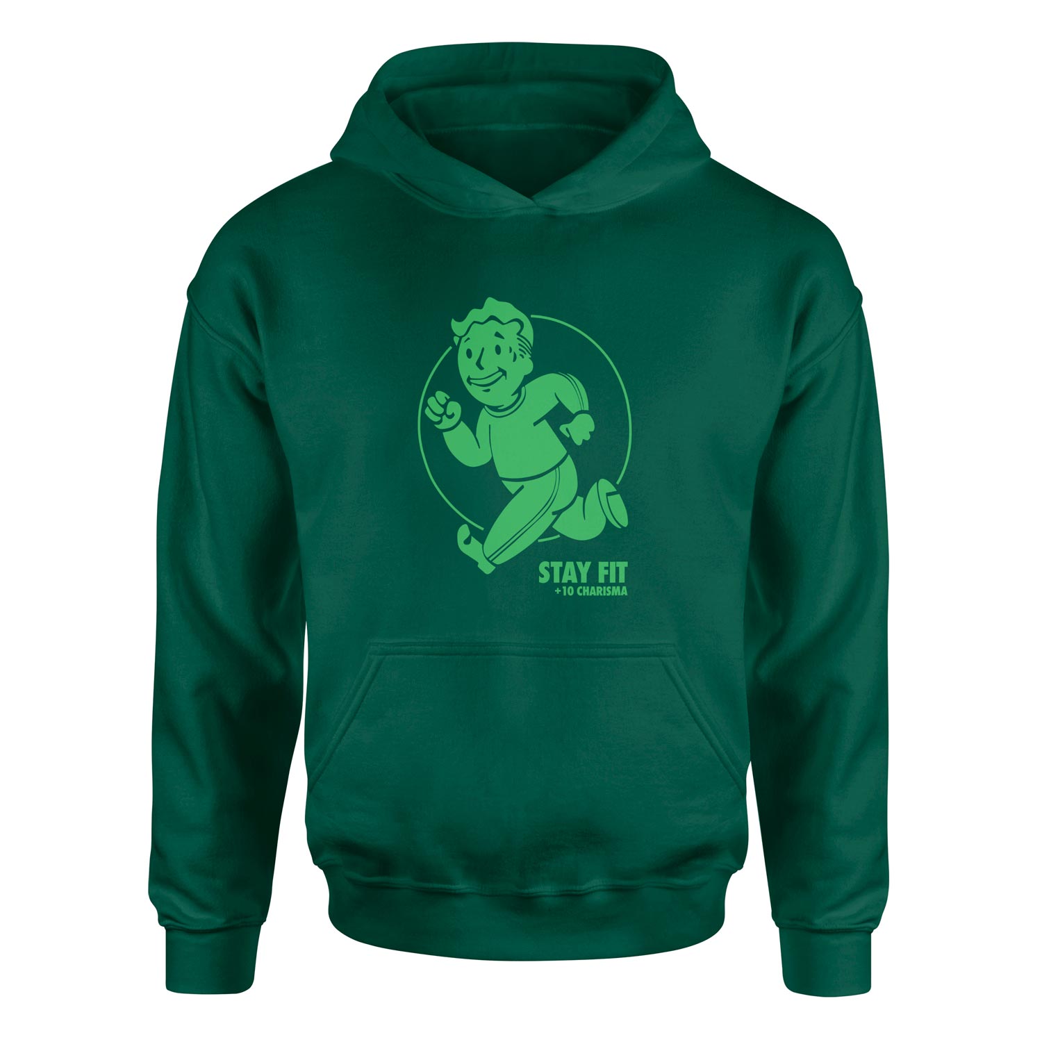 Vault Boy Stay Fit Hoodie M - Nefti Yeşili