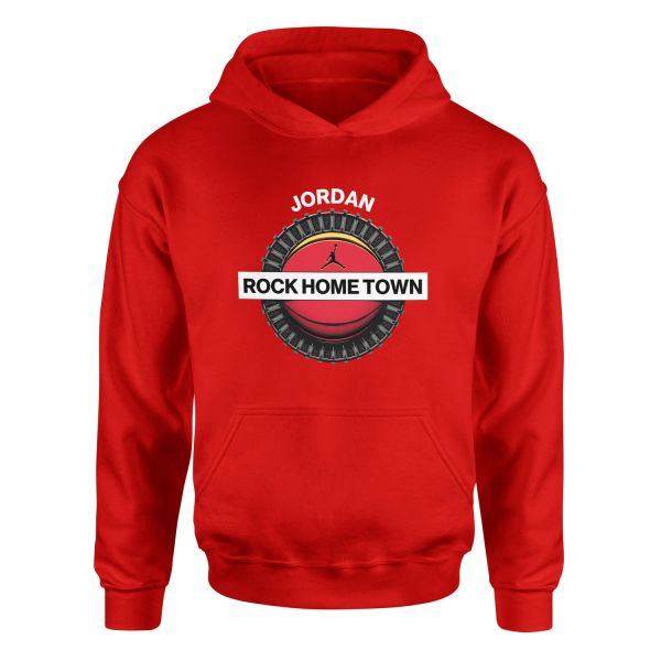 Air Jordan Rock Home Town Hoodie S - Kırmızı