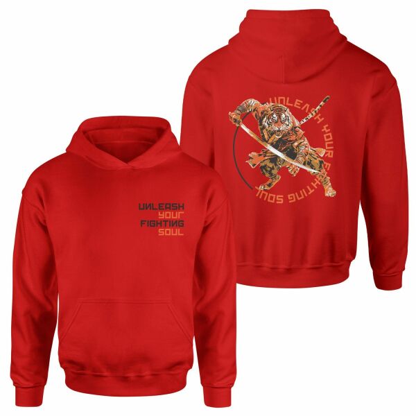Unleash Your Fighting Soul | Siberian Tiger Hoodie XL - Kırmızı