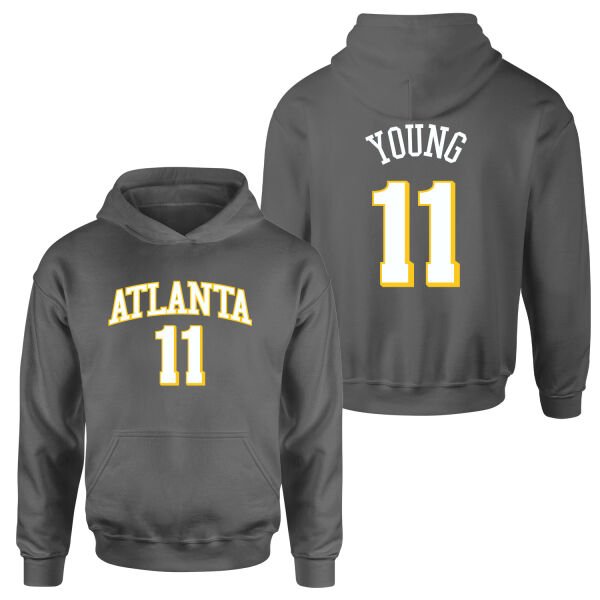 Trae Young 11 Atlanta Jersey Hoodie L - Füme