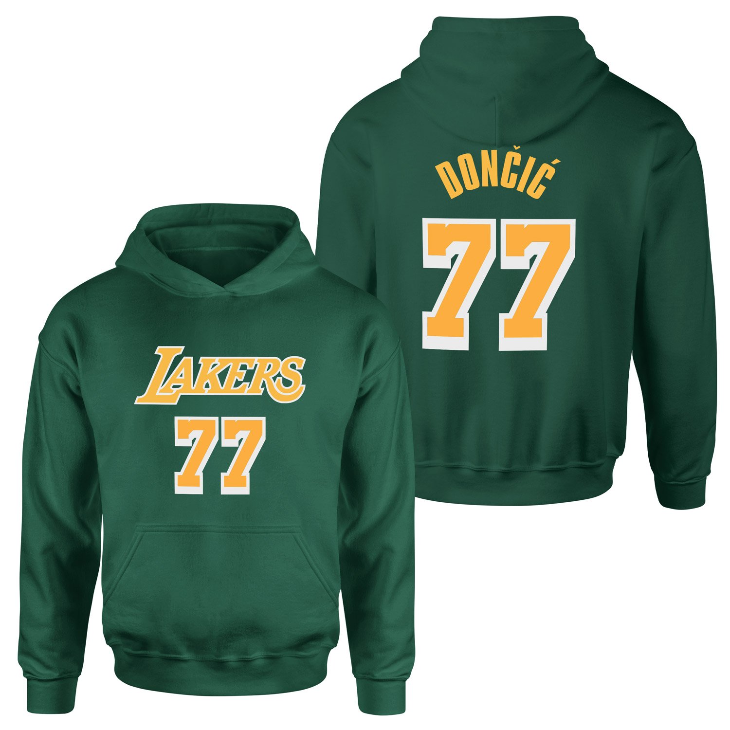 Luka Doncic 77 Lakers White Hoodie XL - Nefti Yeşili