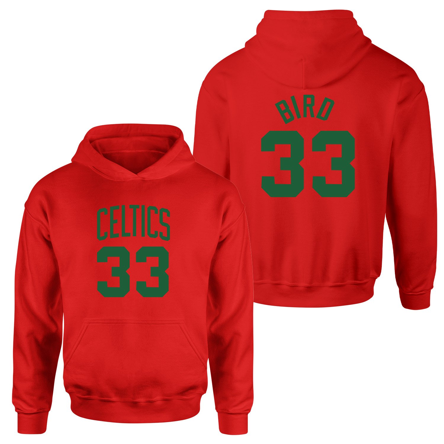 Larry Bird 33 Boston Forma Hoodie XL - Kırmızı