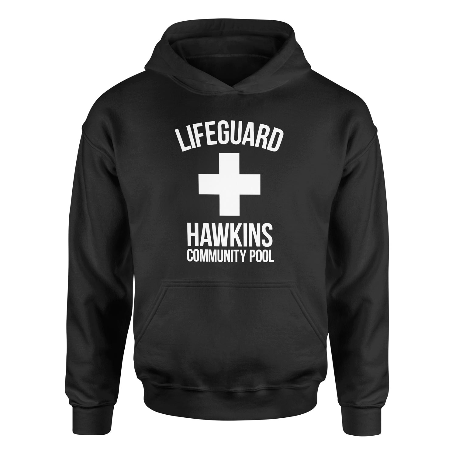 Hawkins Community Pool Lifeguard Hoodie L - Siyah