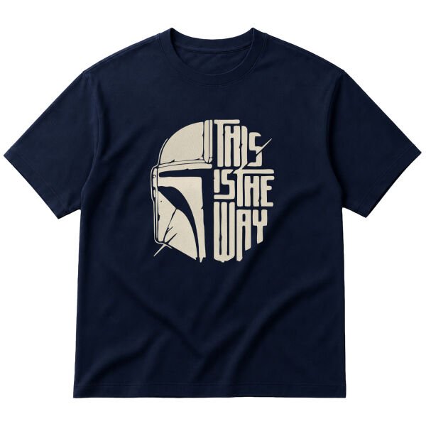 This is The Way SWTM Oversize Tişört L - İndigo Mavisi