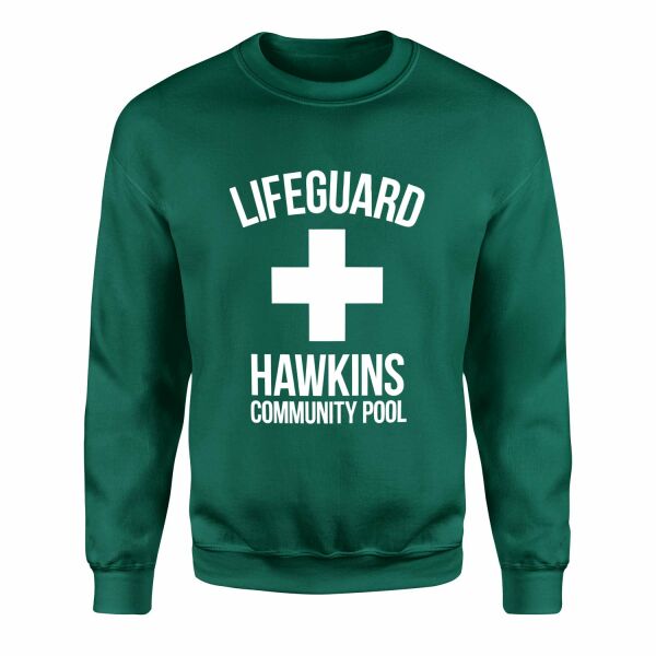 Hawkins Community Pool Lifeguard Sweatshirt XL - Nefti Yeşili