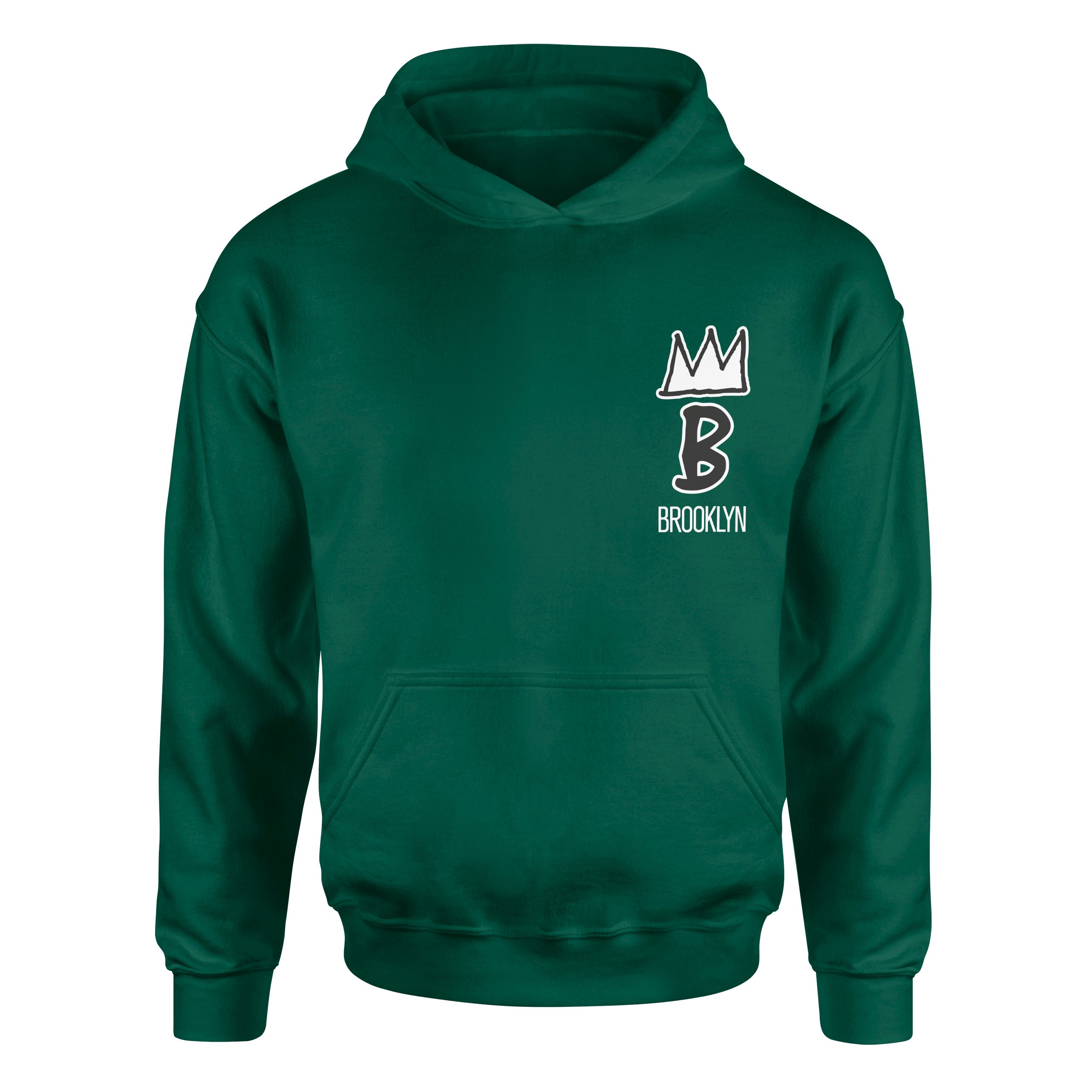 Brooklyn Basquiat Crown Hoodie S - Nefti Yeşili