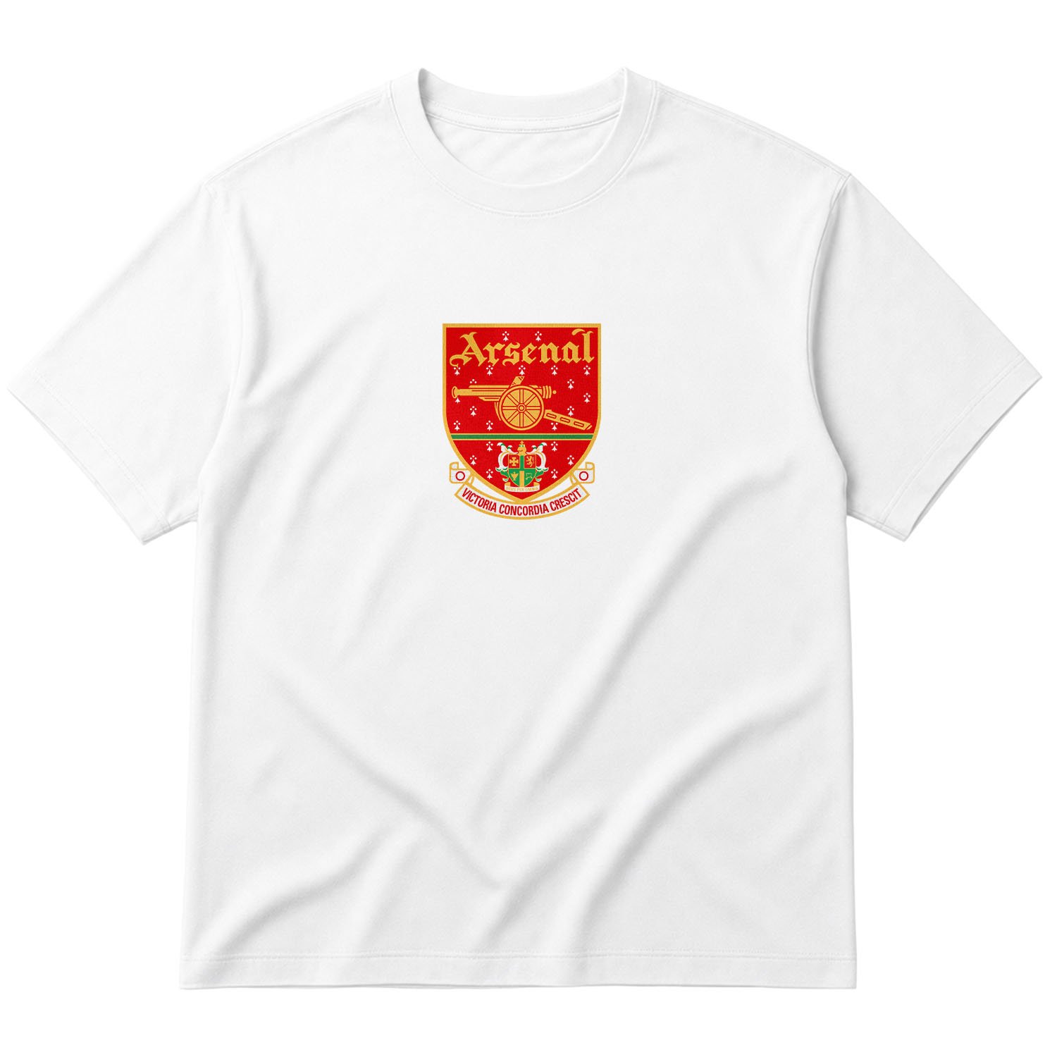 Victoria Concordia Crescit | Arsenal Football Club Oversize Tişört XL - Beyaz