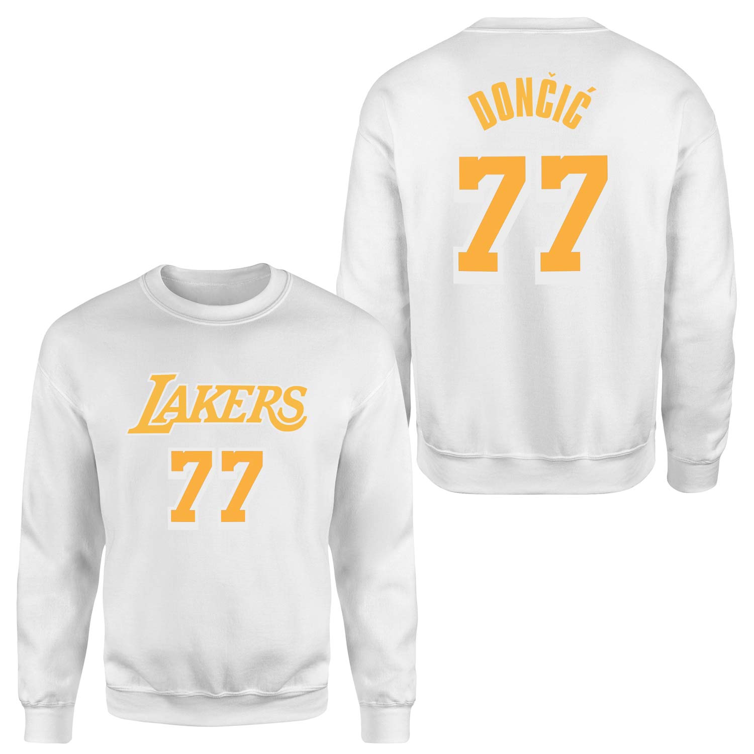 Luka Doncic 77 Lakers White Sweatshirt XL - Beyaz