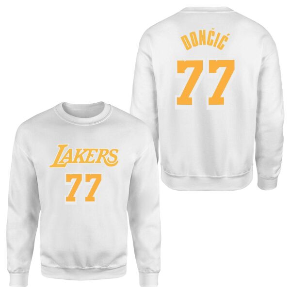 Luka Doncic 77 Lakers White Sweatshirt XL - Beyaz