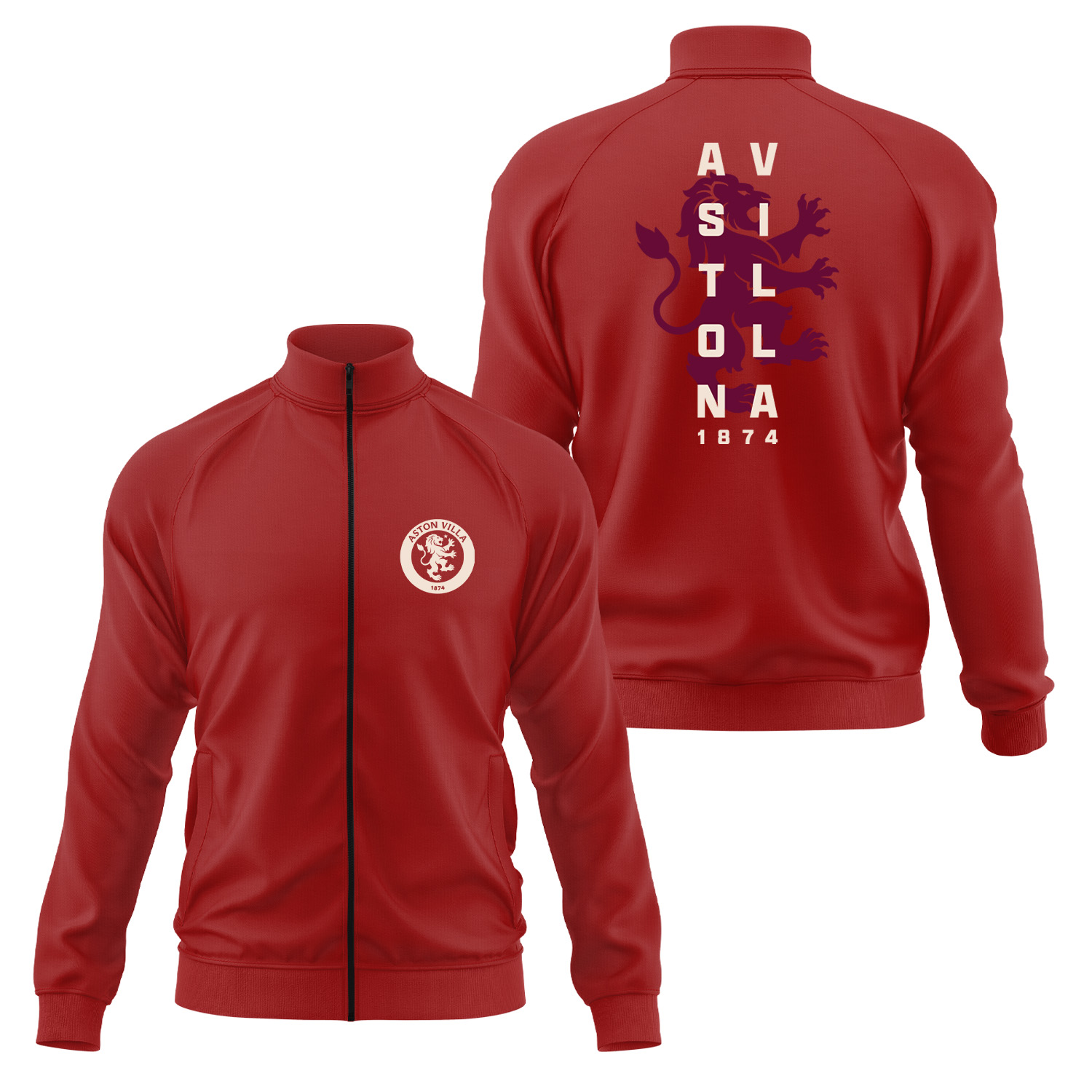 Aston Villa 1874 Heritage Fermuarlı Sweatshirt XL - Kırmızı