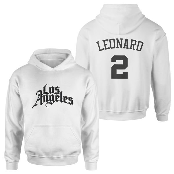 Kawhi Leonard Los Angeles Forma Hoodie XXL - Beyaz