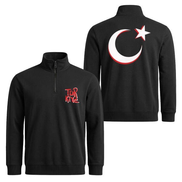 Türkiye 2026 Graph Yarım Fermuarlı Sweatshirt