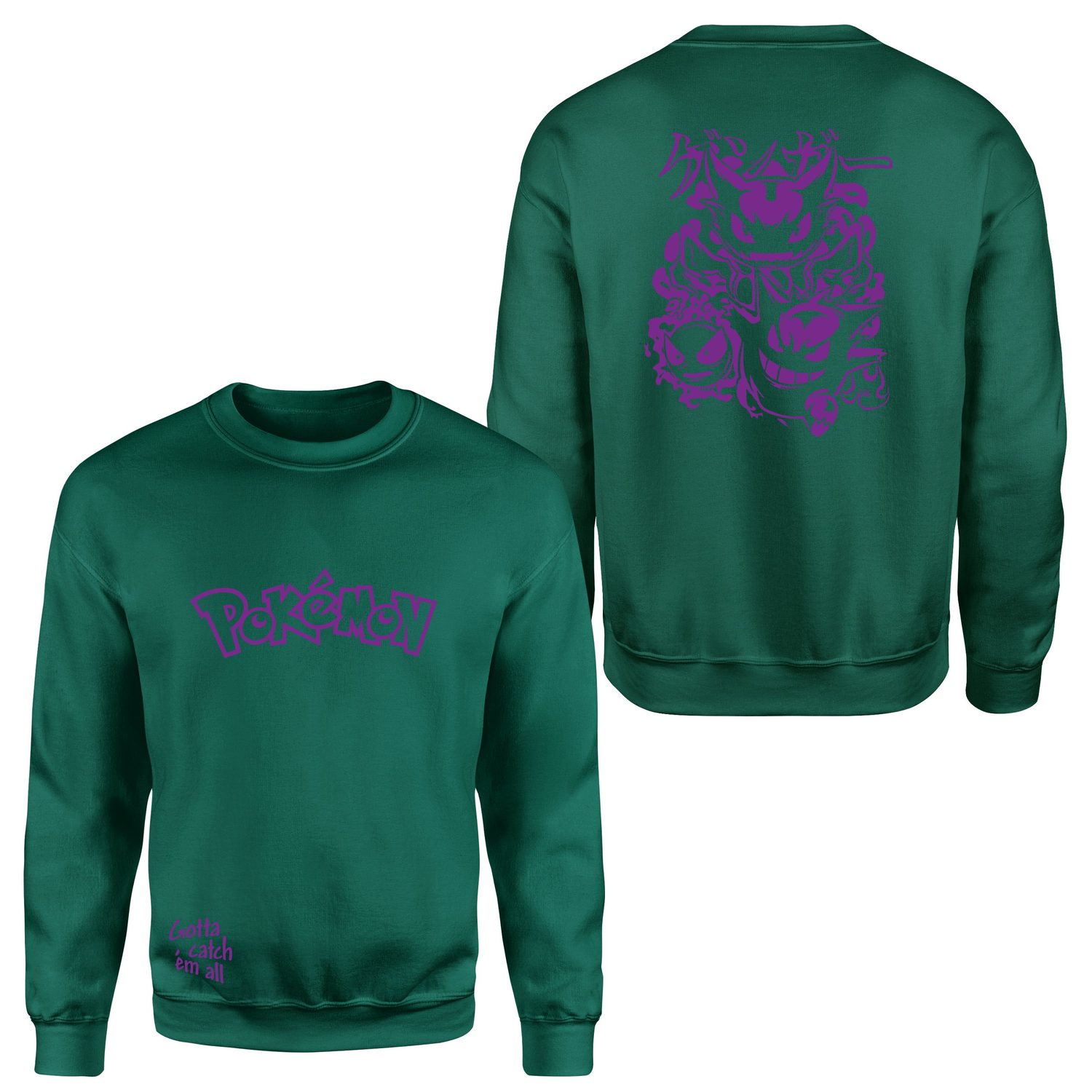 POKEMON Gengar SE Sweatshirt M - Nefti Yeşili