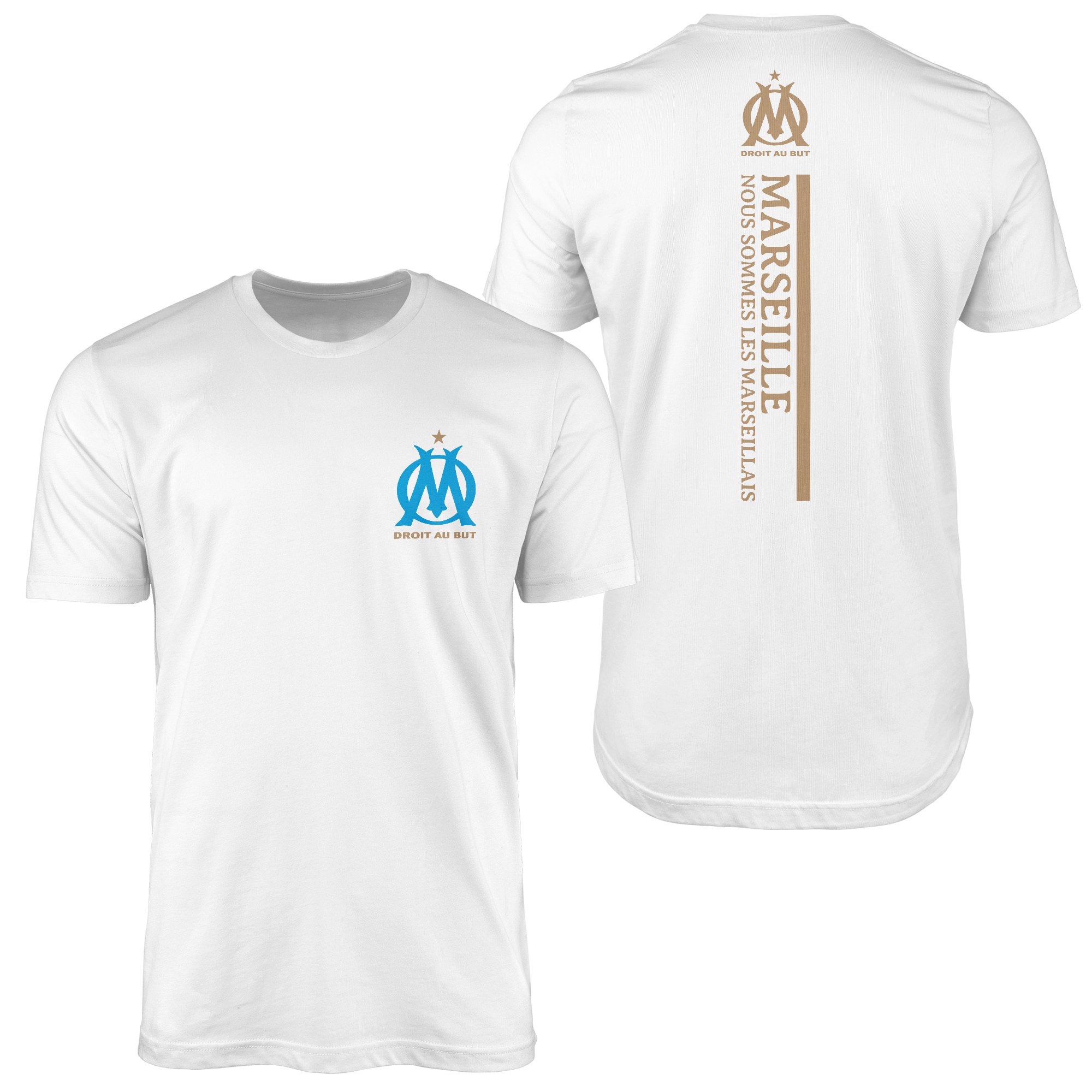 Olympique Marseille Tişört XXL - Beyaz