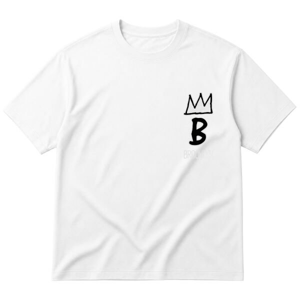 Brooklyn Basquiat Crown Oversize Tişört M - Beyaz
