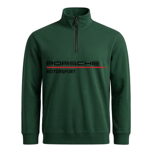 Porsche Motorsport Yarım Fermuarlı Sweatshirt L - Nefti Yeşili