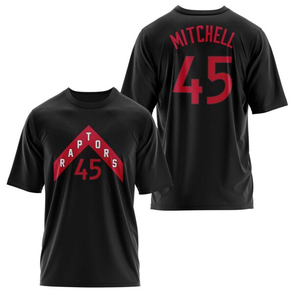 Davion Mitchell 45 Raptors Jersey Oversize Tişört S - Siyah