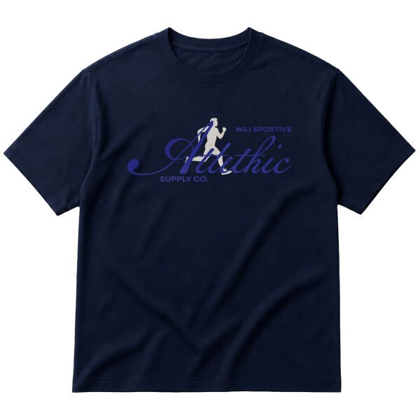 Athletic NSJ Oversize Tişört S - İndigo Mavisi