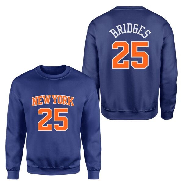 Mikail Bridges 25 New York Jersey Sweatshirt L - İndigo Mavisi | OUTLET