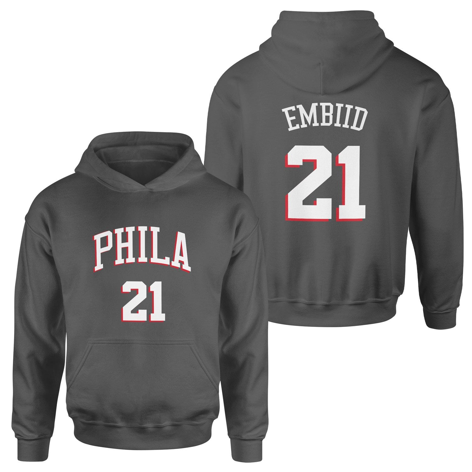 Joel Embiid Philadelphia Forma Hoodie S - Füme