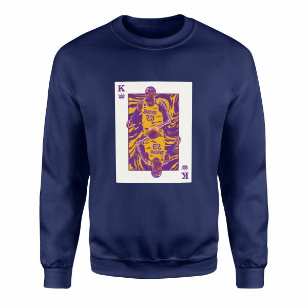 King James Card Sweatshirt XXL - İndigo Mavisi