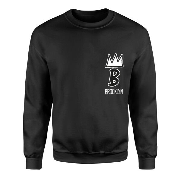 Brooklyn Basquiat Crown Sweatshirt L - Siyah