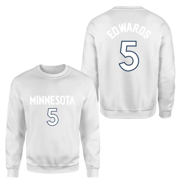 Anthony Edwards Minnesota Jersey Sweatshirt M - Beyaz