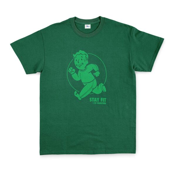 Vault Boy Stay Fit Tişört XL - Nefti Yeşili