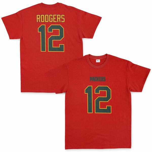 Aaron Rodgers Green Bay Packers Tişört L - Kırmızı