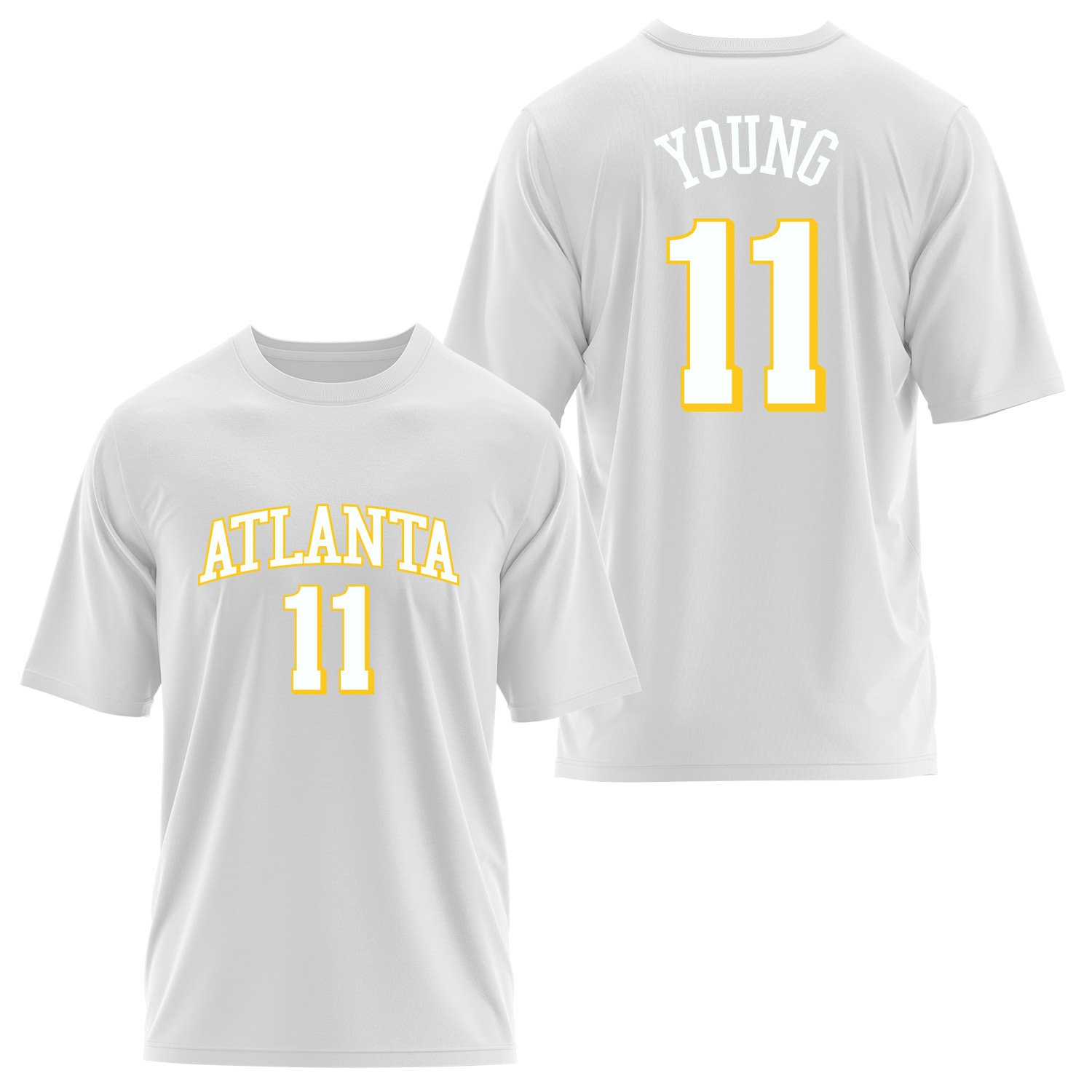 Trae Young 11 Atlanta Jersey Oversize Tişört L - Beyaz