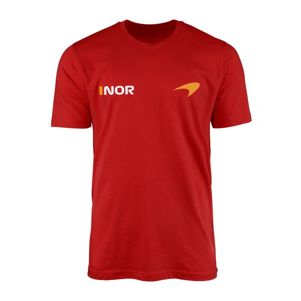 Lando Norris #NOR ID McLaren Racing Tişört XL - Kırmızı