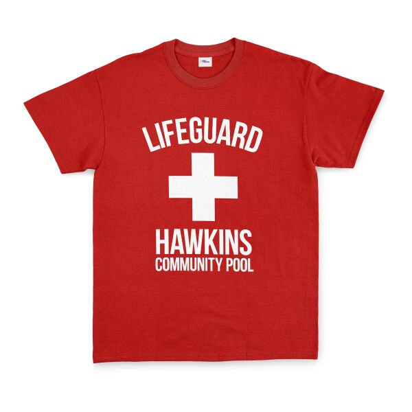 Hawkins Community Pool Lifeguard Tişört S - Kırmızı