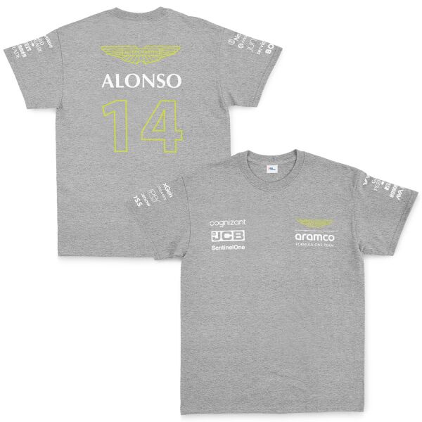 Fernando Alonso 14 | Aston Martin Tişört L - Gri
