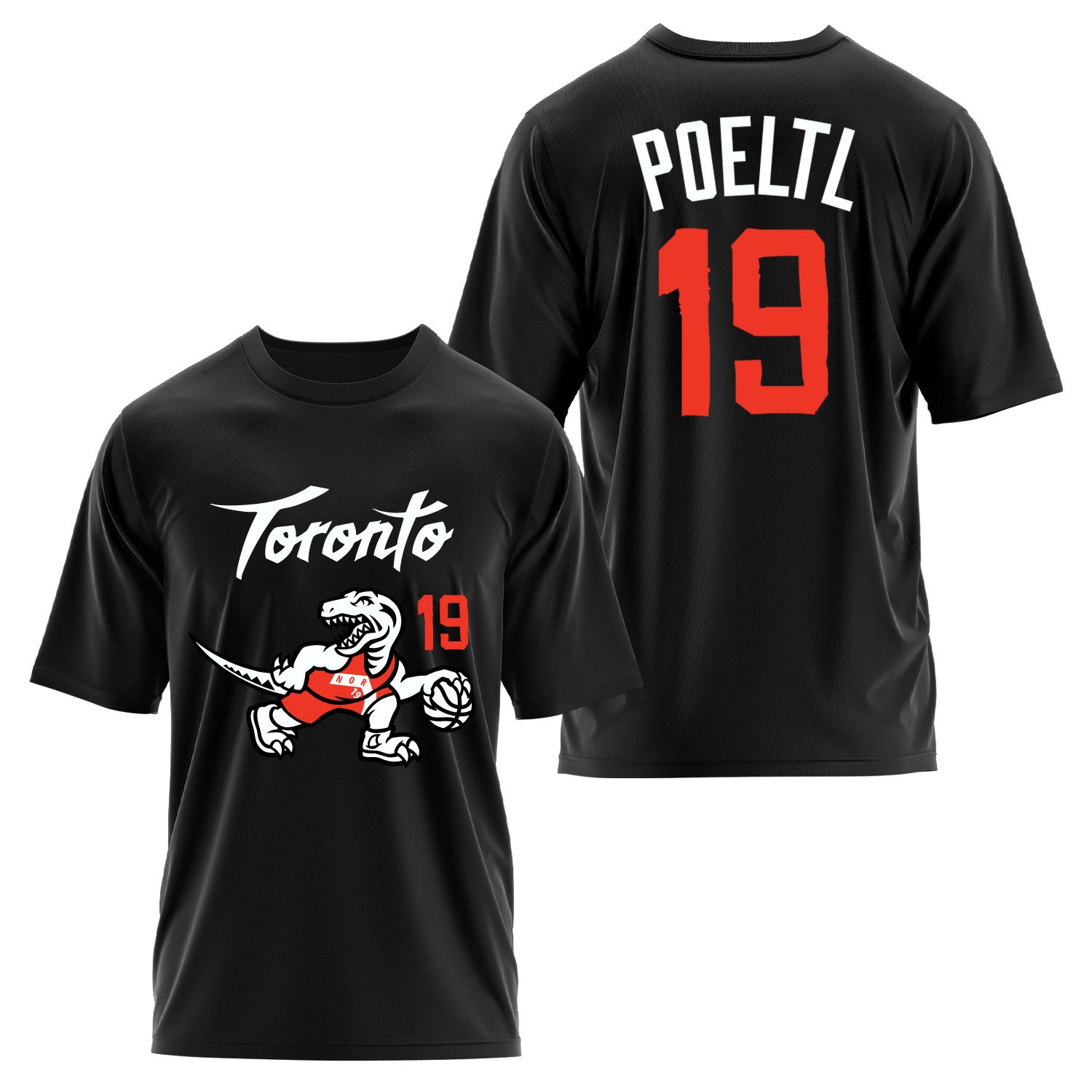 Jakob Poeltl 19 City Edition Raptors Oversize Tişört L - Siyah