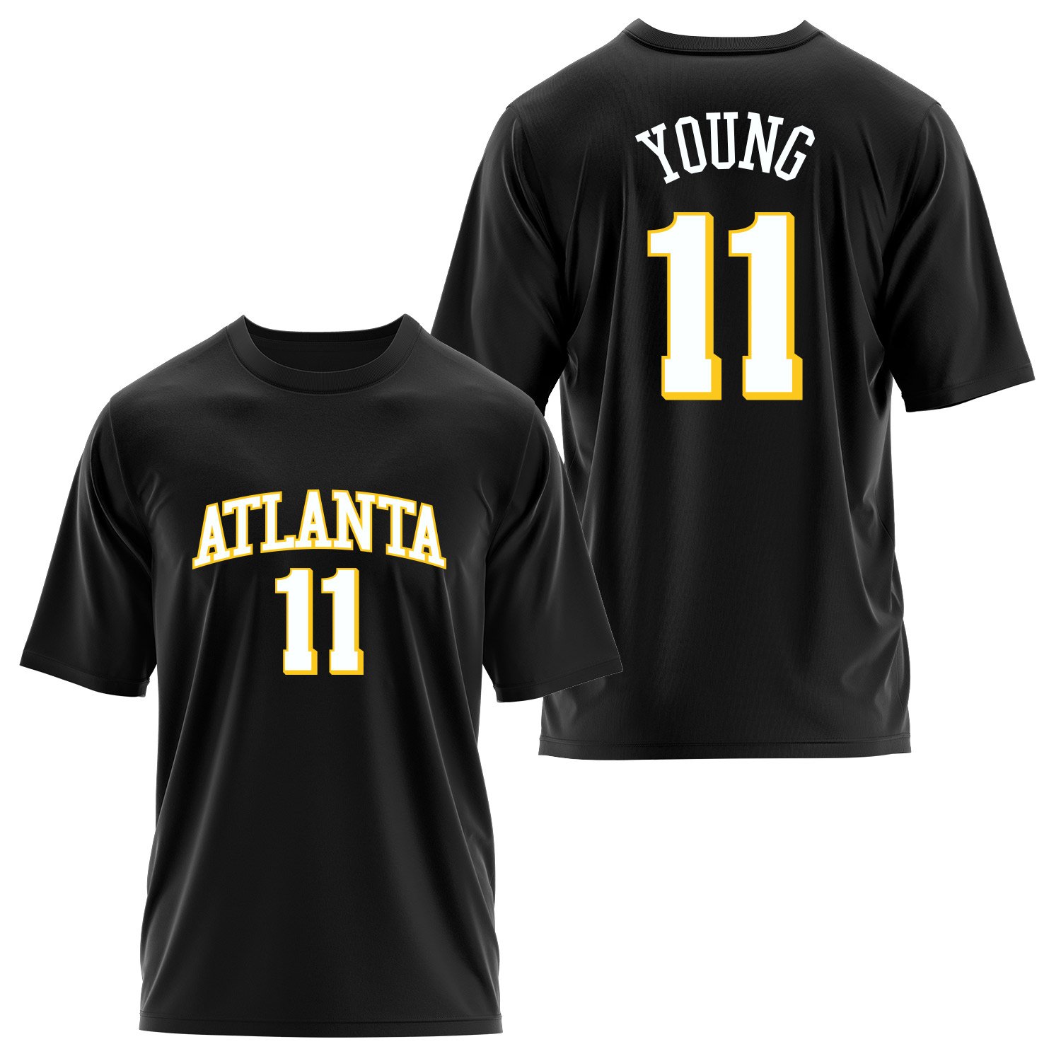 Trae Young 11 Atlanta Jersey Oversize Tişört L - Siyah