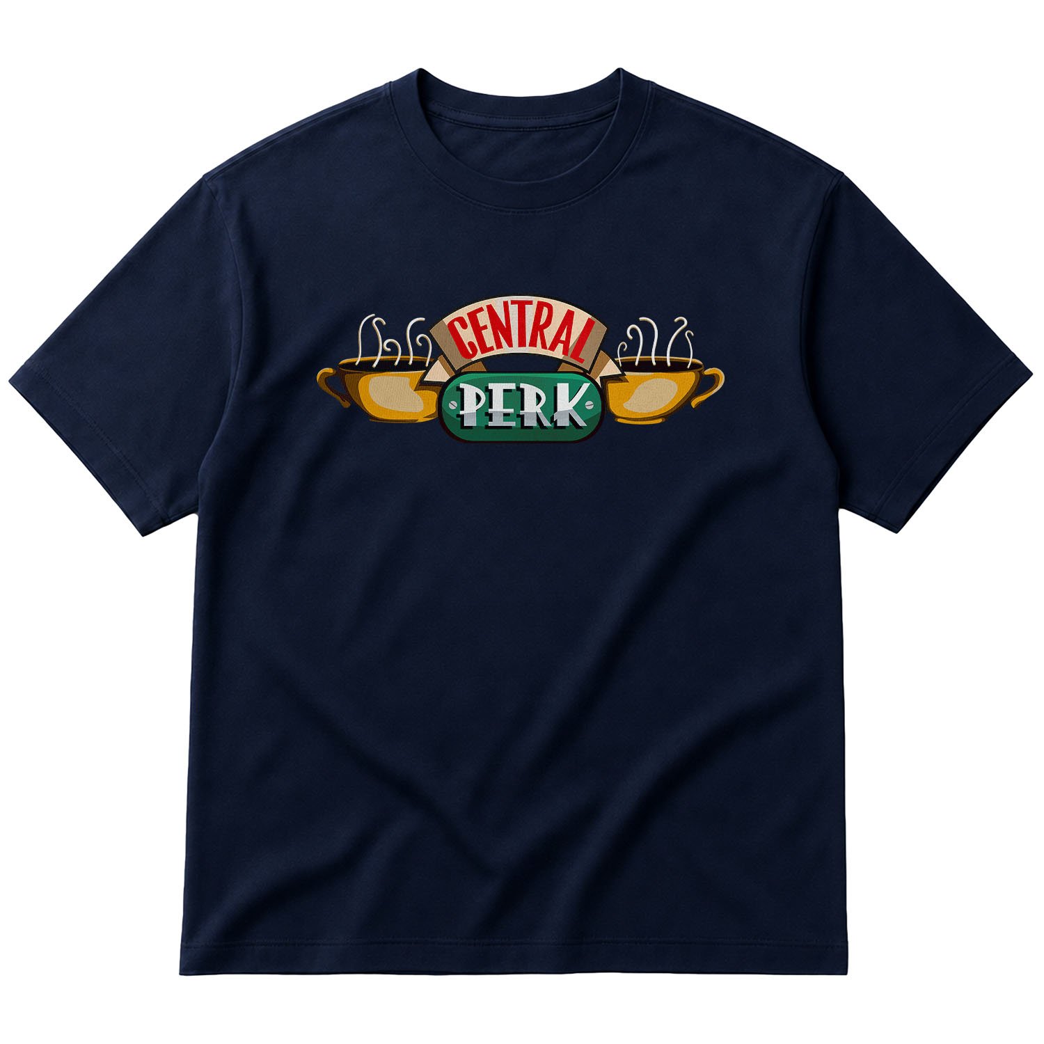 Central Perk Oversize Tişört XL - İndigo Mavisi