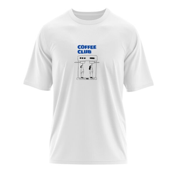 Coffee Club Oversize Tişört L - Beyaz