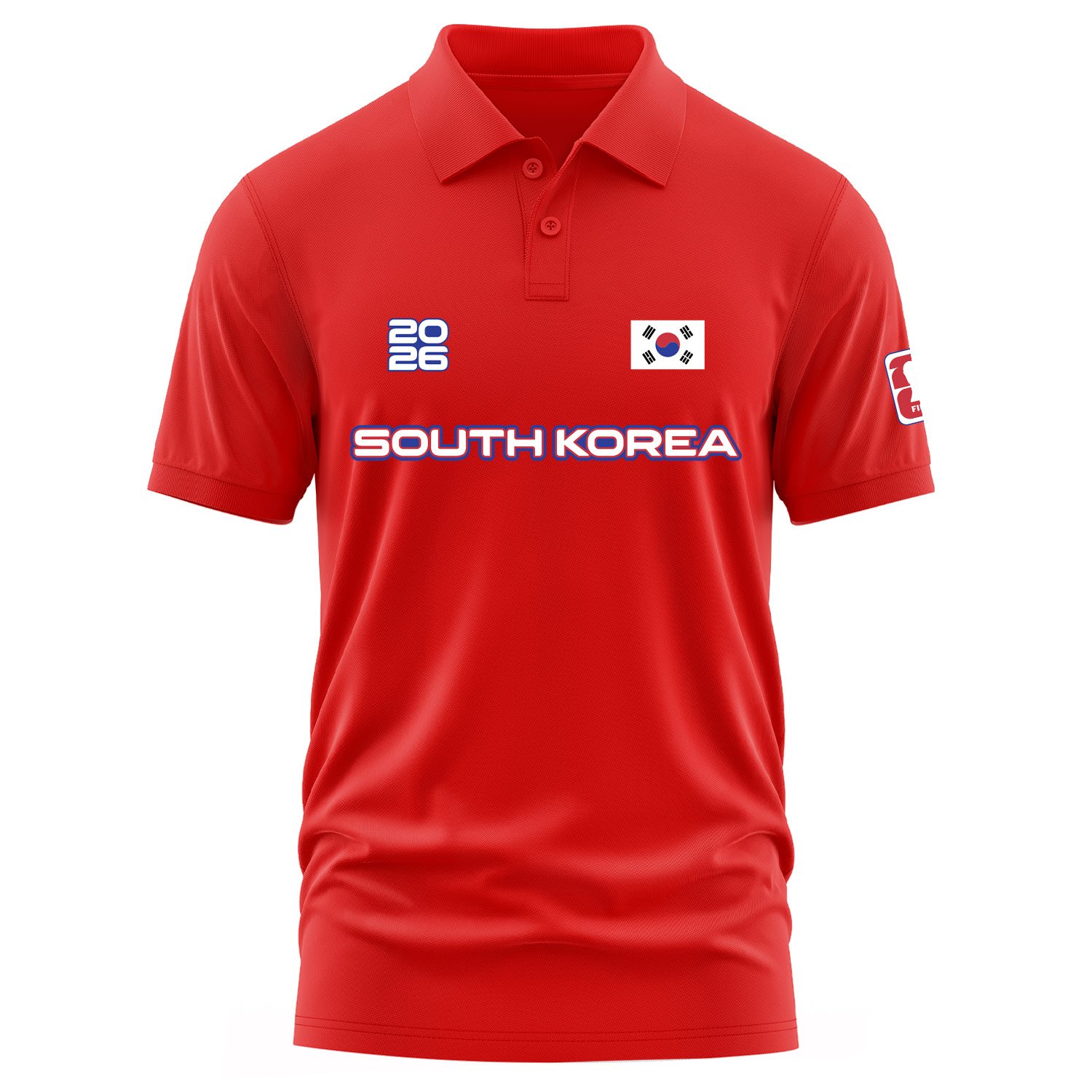 Güney Kore 2026 Polo Tişört XXL - Kırmızı