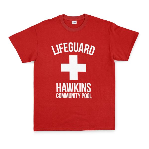 Hawkins Community Pool Lifeguard Tişört M - Kırmızı