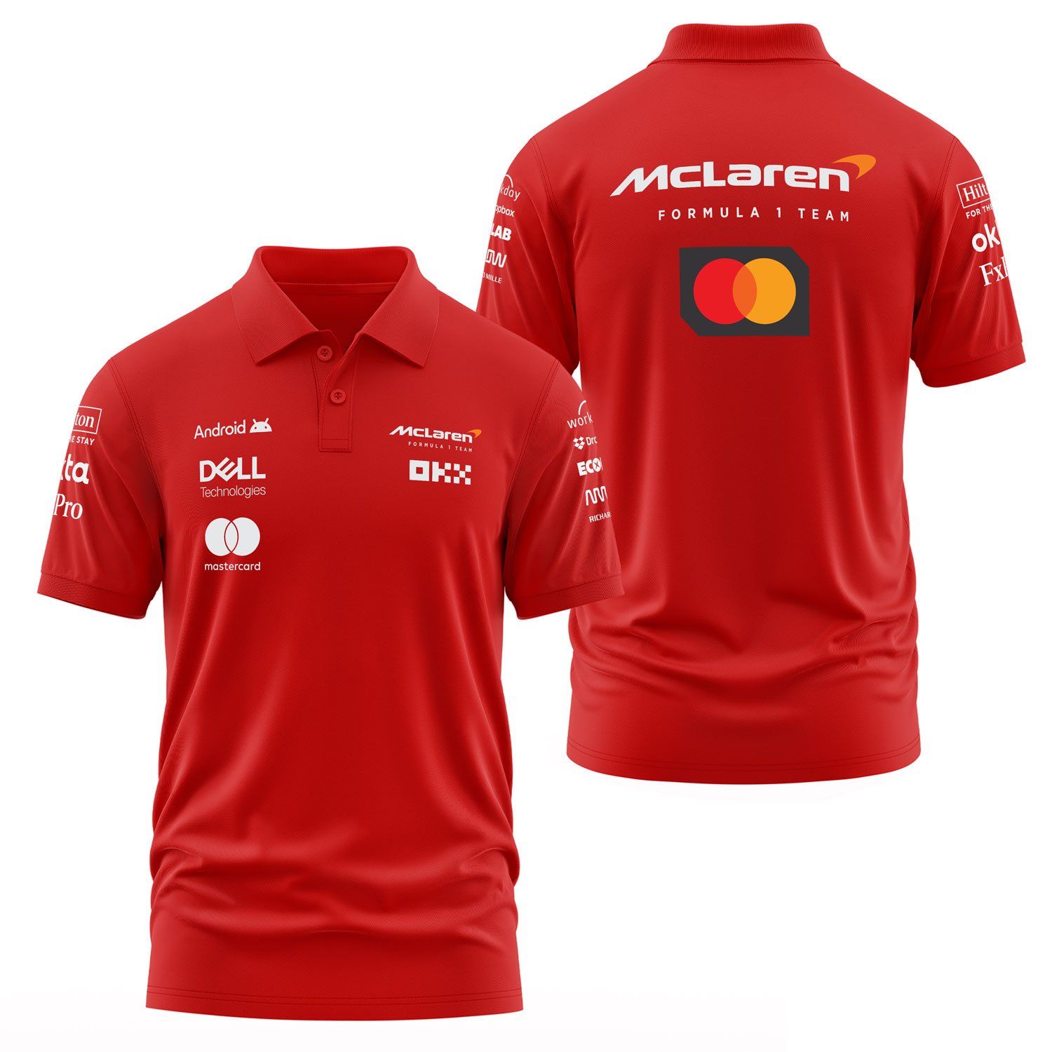 McLaren Racing Teamline White Polo Tişört L - Kırmızı | OUTLET
