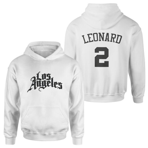 Kawhi Leonard Los Angeles Forma Hoodie XL - Beyaz