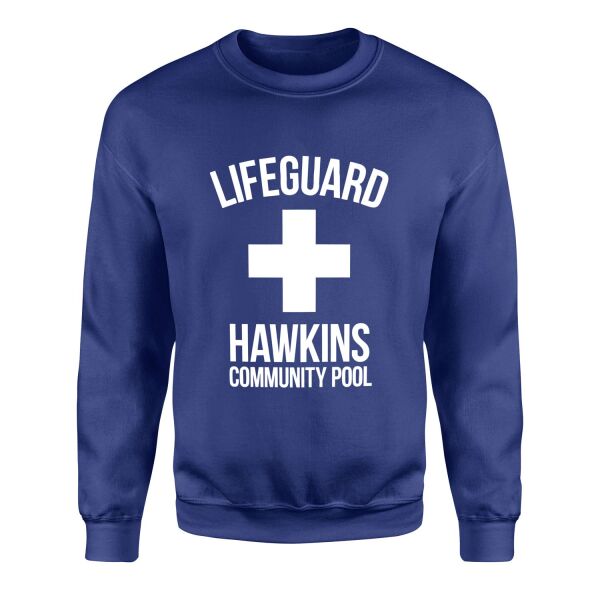 Hawkins Community Pool Lifeguard Sweatshirt XL - İndigo Mavisi