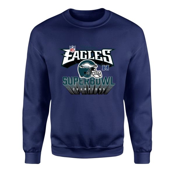 Philadelphia Eagles SB Champions Sweatshirt M - İndigo Mavisi