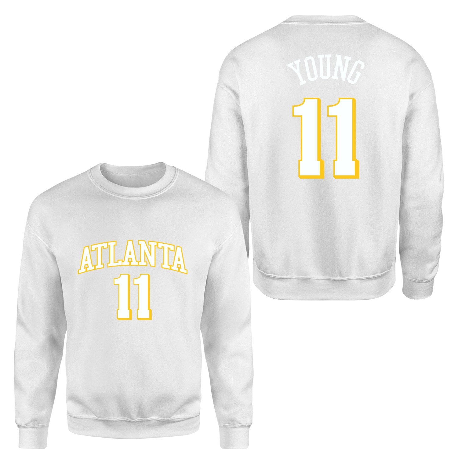 Trae Young 11 Atlanta Jersey Sweatshirt S - Beyaz