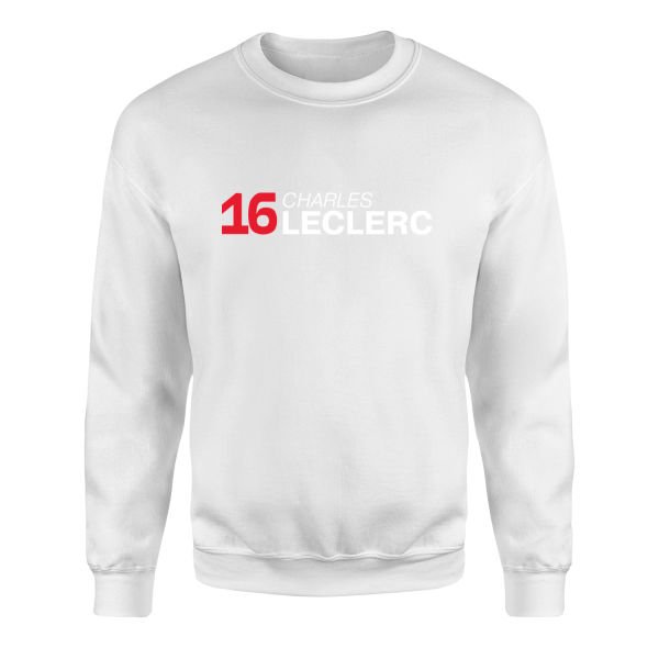 Charles Leclerc 16 Sweatshirt L - Beyaz
