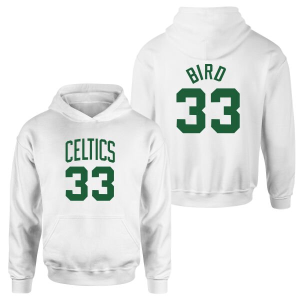 Larry Bird 33 Boston Forma Hoodie L - Beyaz