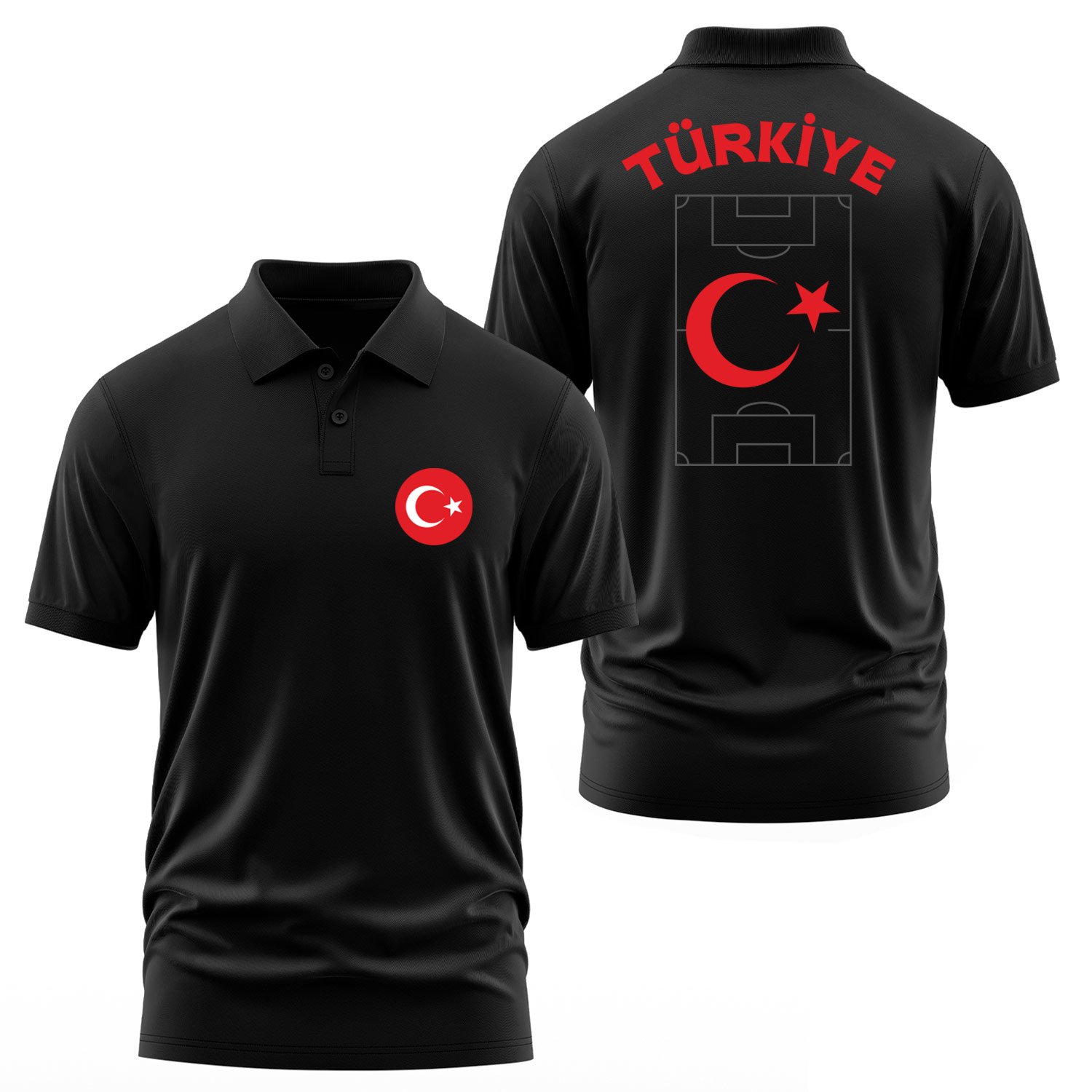 Türkiye Dünya Kupası 2026 Polo Tişört S - Siyah