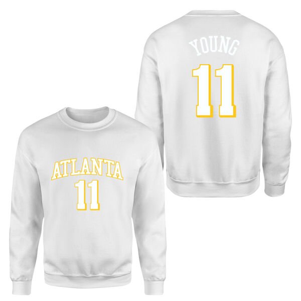 Trae Young 11 Atlanta Jersey Sweatshirt XL - Beyaz