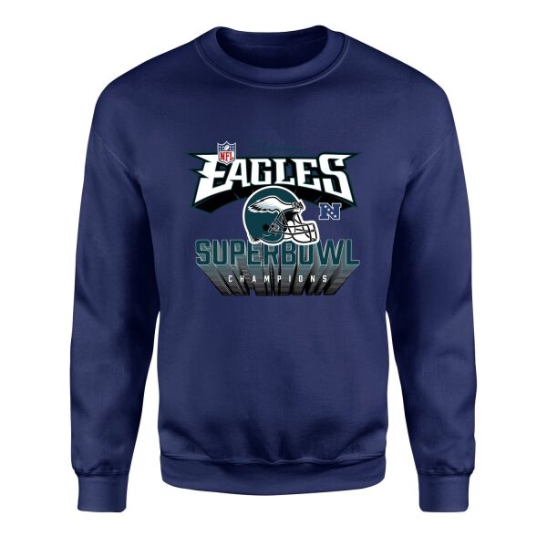 Philadelphia Eagles SB Champions Sweatshirt L - İndigo Mavisi