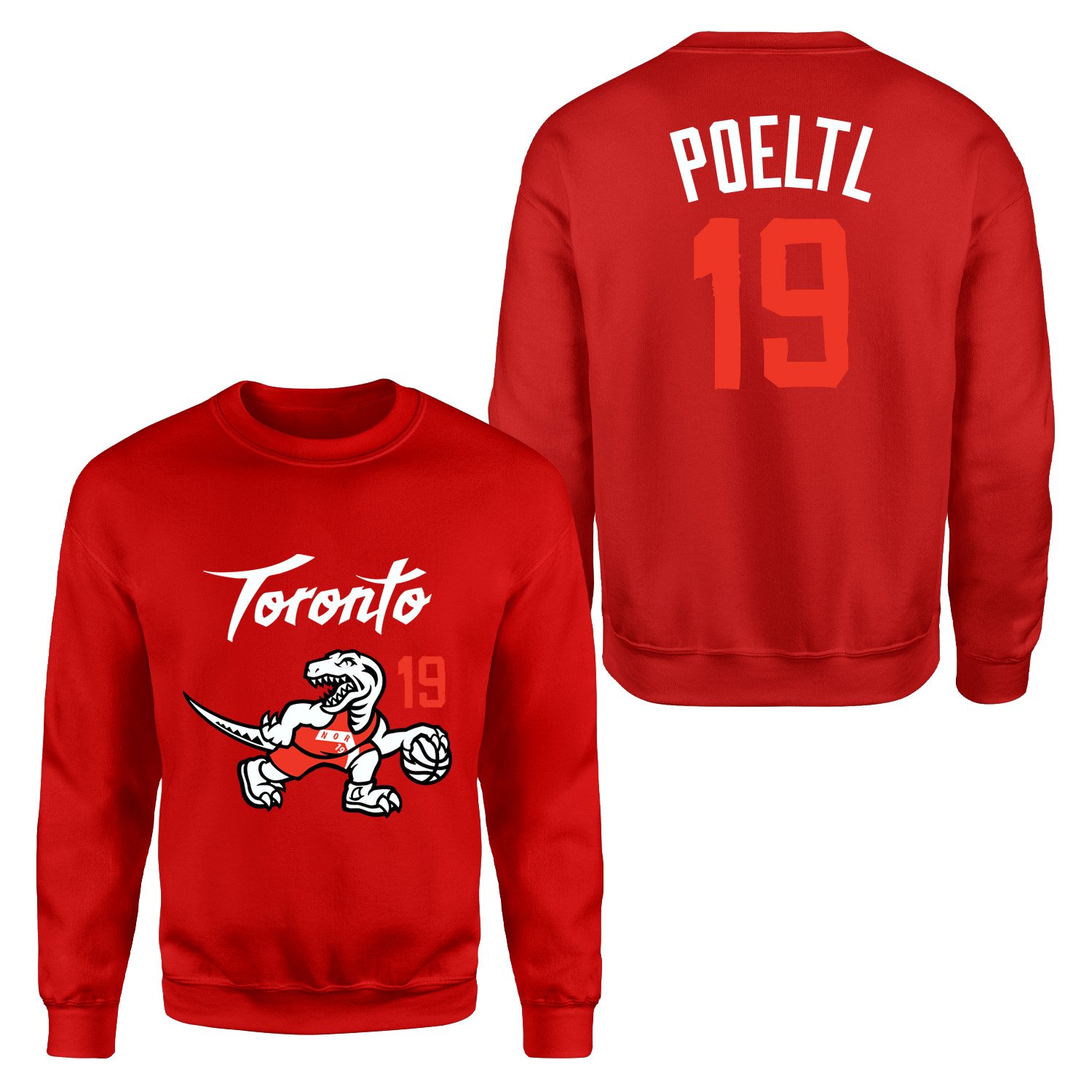 Jakob Poeltl 19 City Edition Raptors Sweatshirt S - Kırmızı